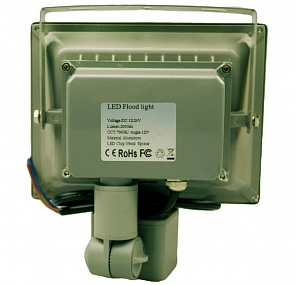 Светодиодный прожектор 20 Вт 12-24В с датчиком движения